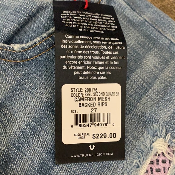 BRAND NEW!True Religion CAMERON boyfriend Jeans 27 - Picture 7 of 7